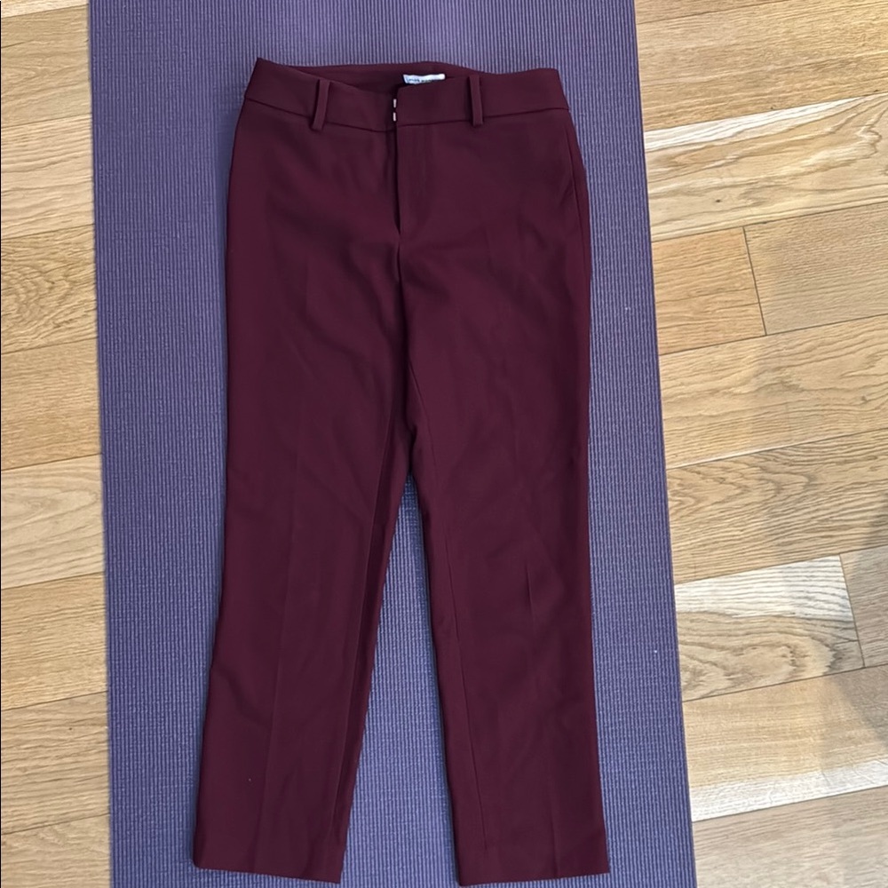 Club Monaco Burgundy Ankle Cropped Pants